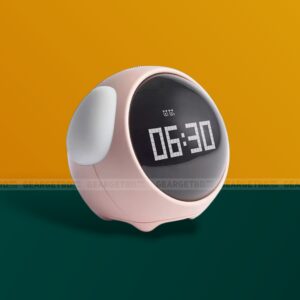 Cute Expression Multi Function LED Pixel Alarm Clock - Pink