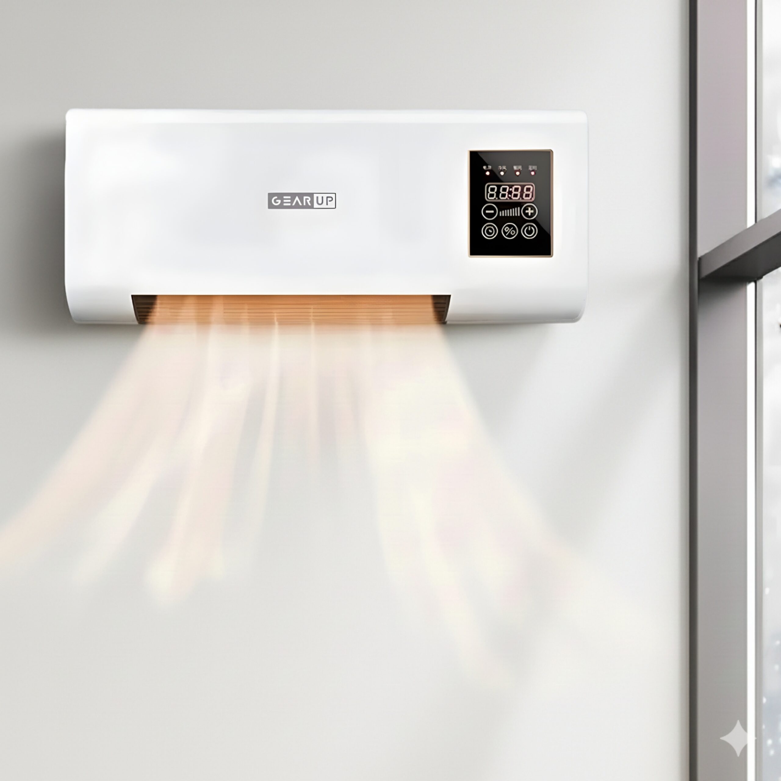 Gearup Remote Controlled Room Heater with 1800 watt, Wall or Table Mount